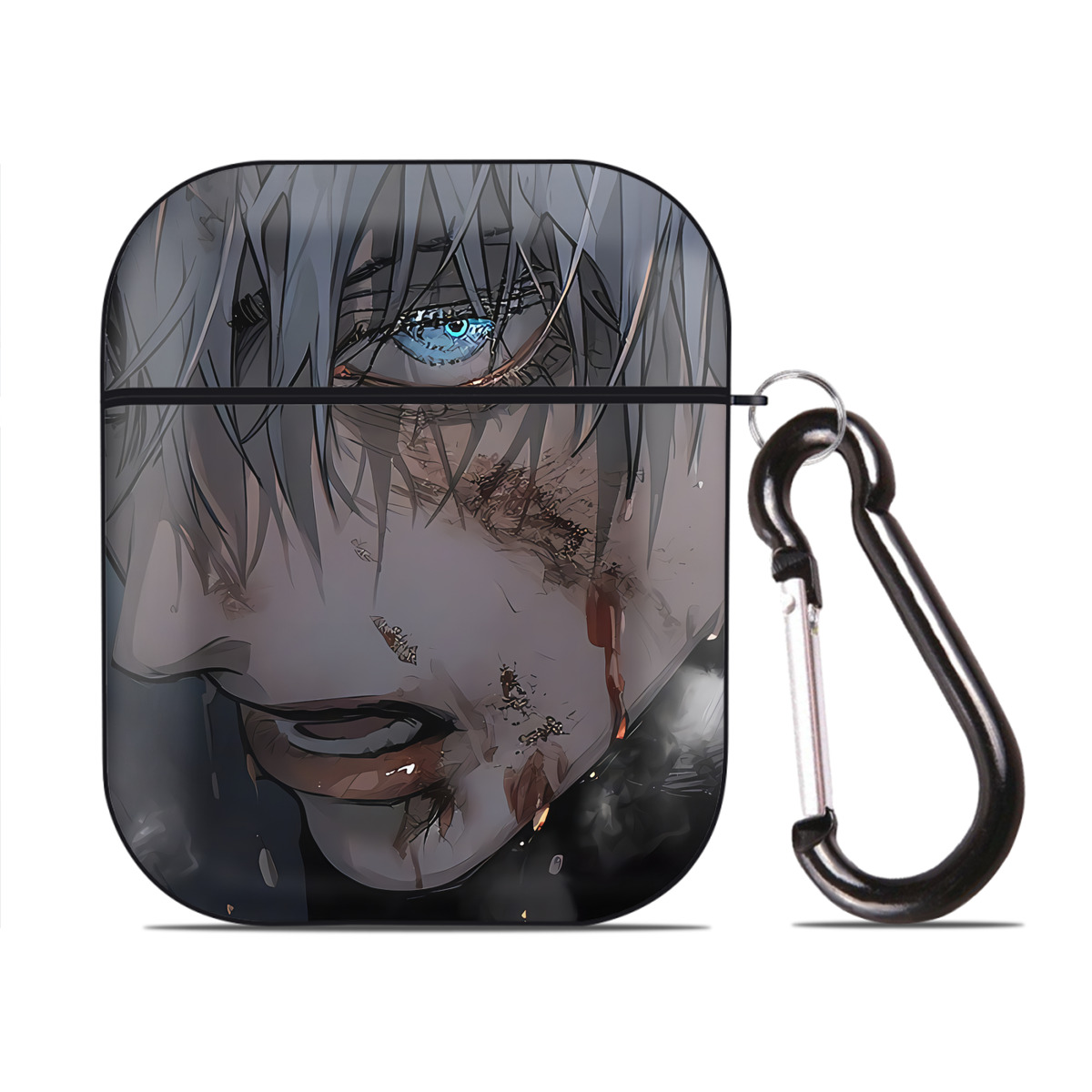 （画像用） SPY×FAMILY间谍家家酒 AirPods 第2世代保護ケース ハードシェル ブラック 耐衝撃・防指紋・カラビナ付き