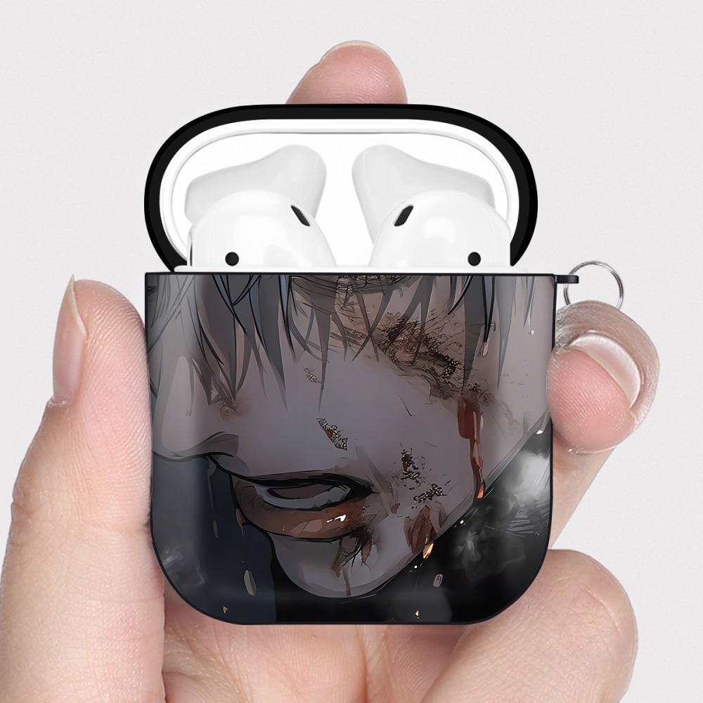 （画像用） SPY×FAMILY间谍家家酒 AirPods 第2世代保護ケース ハードシェル ブラック 耐衝撃・防指紋・カラビナ付き