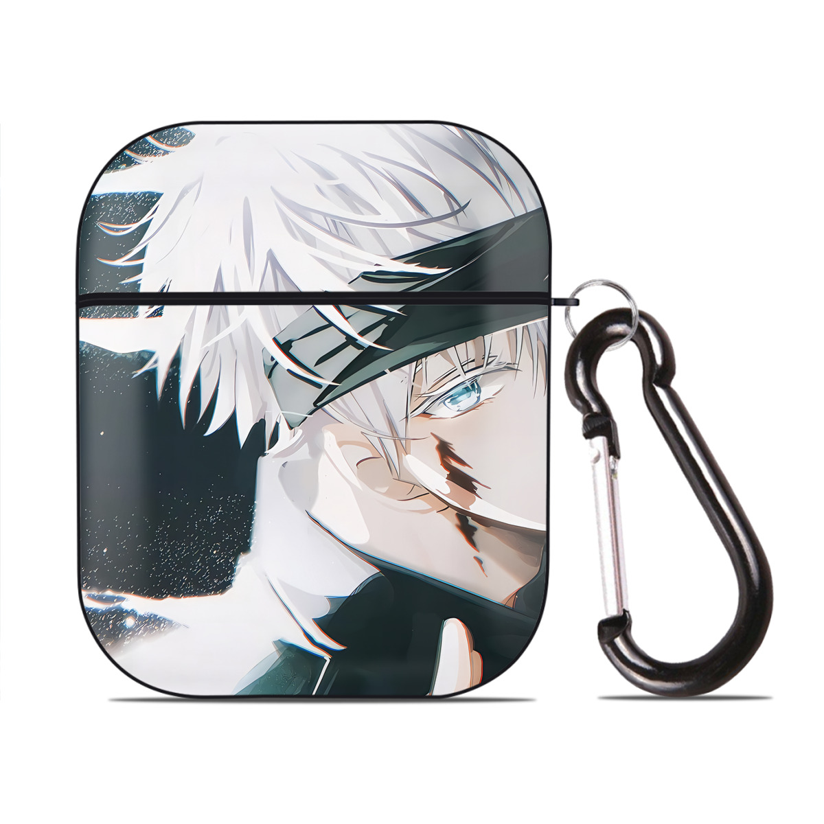 （画像用） SPY×FAMILY间谍家家酒 AirPods 第2世代保護ケース ハードシェル ブラック 耐衝撃・防指紋・カラビナ付き