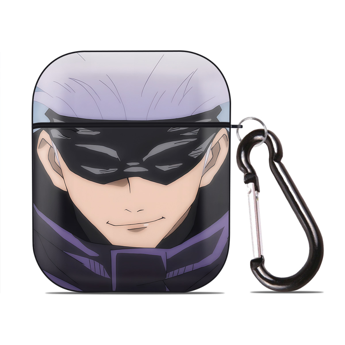 （画像用） SPY×FAMILY间谍家家酒 AirPods 第2世代保護ケース ハードシェル ブラック 耐衝撃・防指紋・カラビナ付き