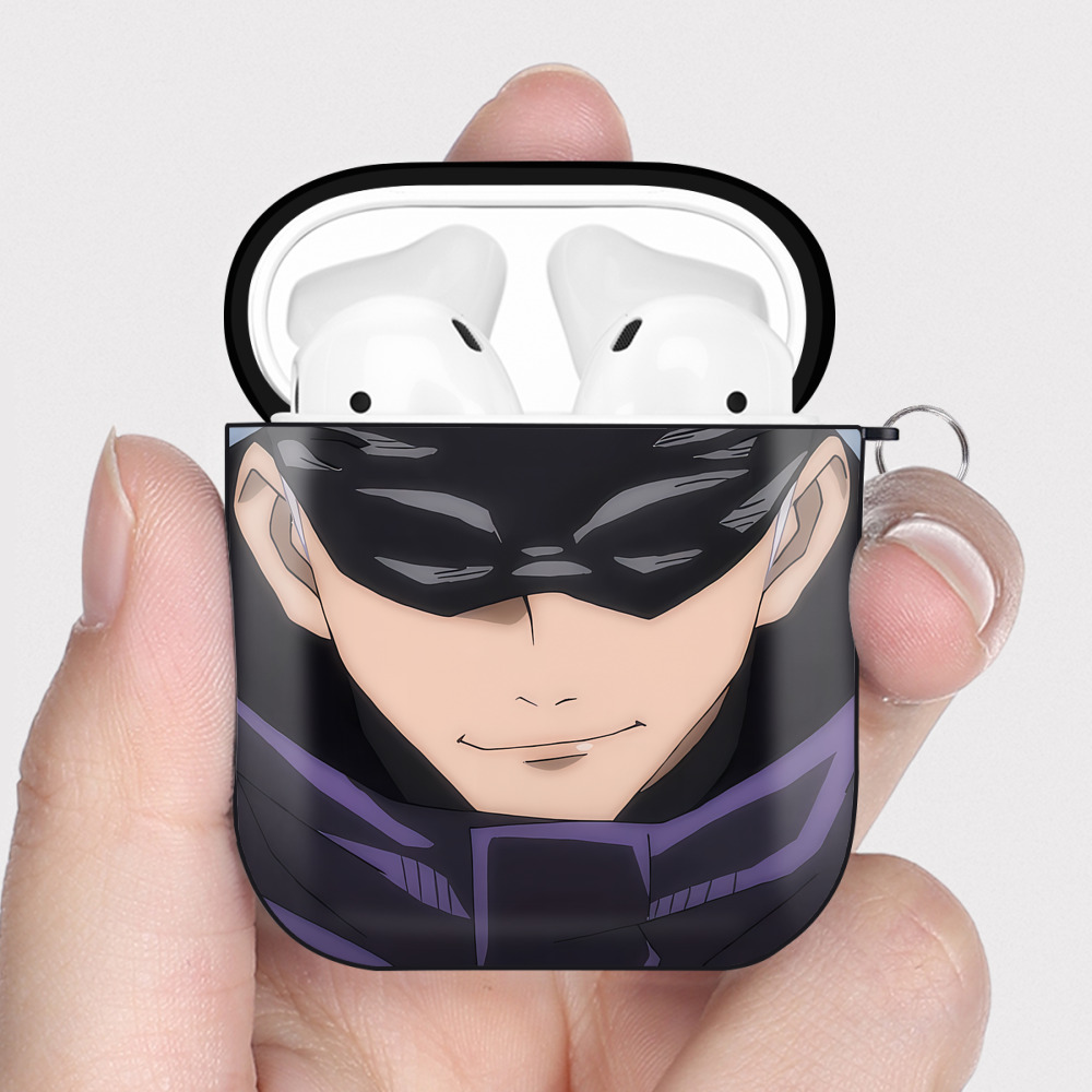 （画像用） SPY×FAMILY间谍家家酒 AirPods 第2世代保護ケース ハードシェル ブラック 耐衝撃・防指紋・カラビナ付き