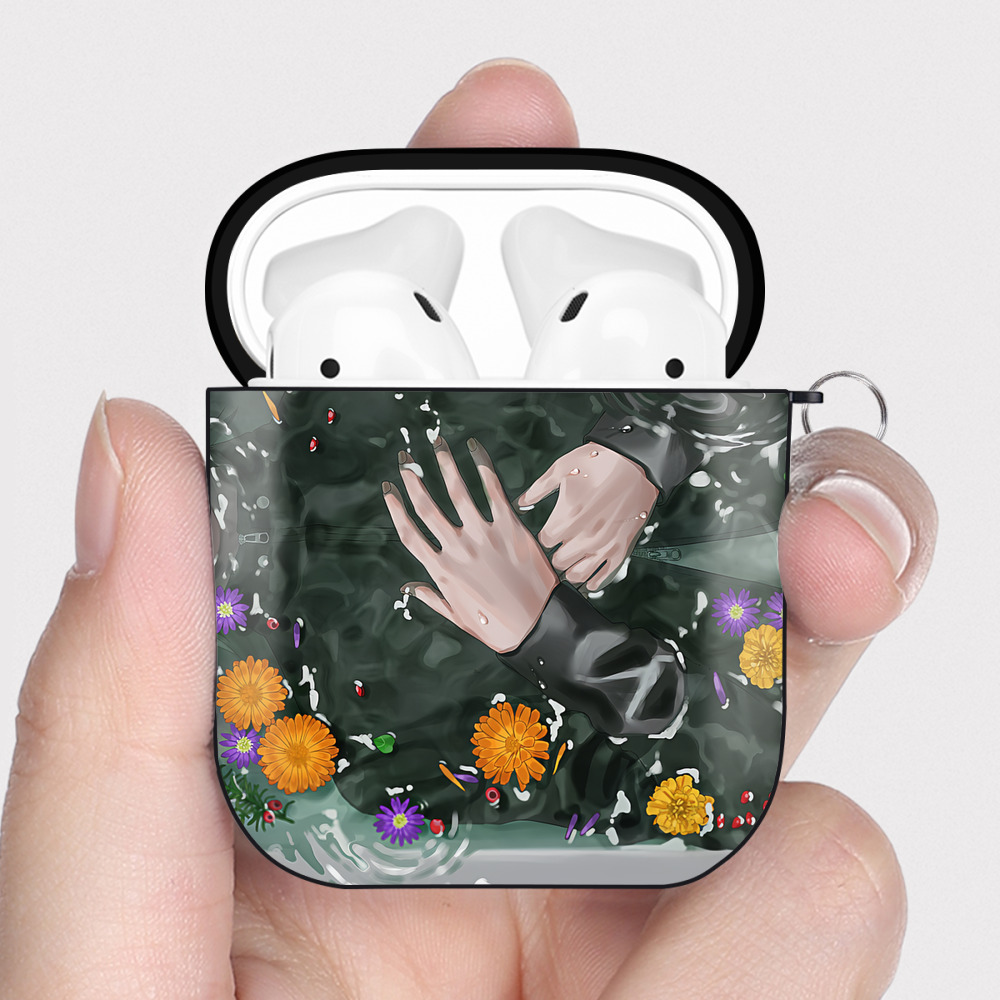 （画像用） SPY×FAMILY间谍家家酒 AirPods 第2世代保護ケース ハードシェル ブラック 耐衝撃・防指紋・カラビナ付き
