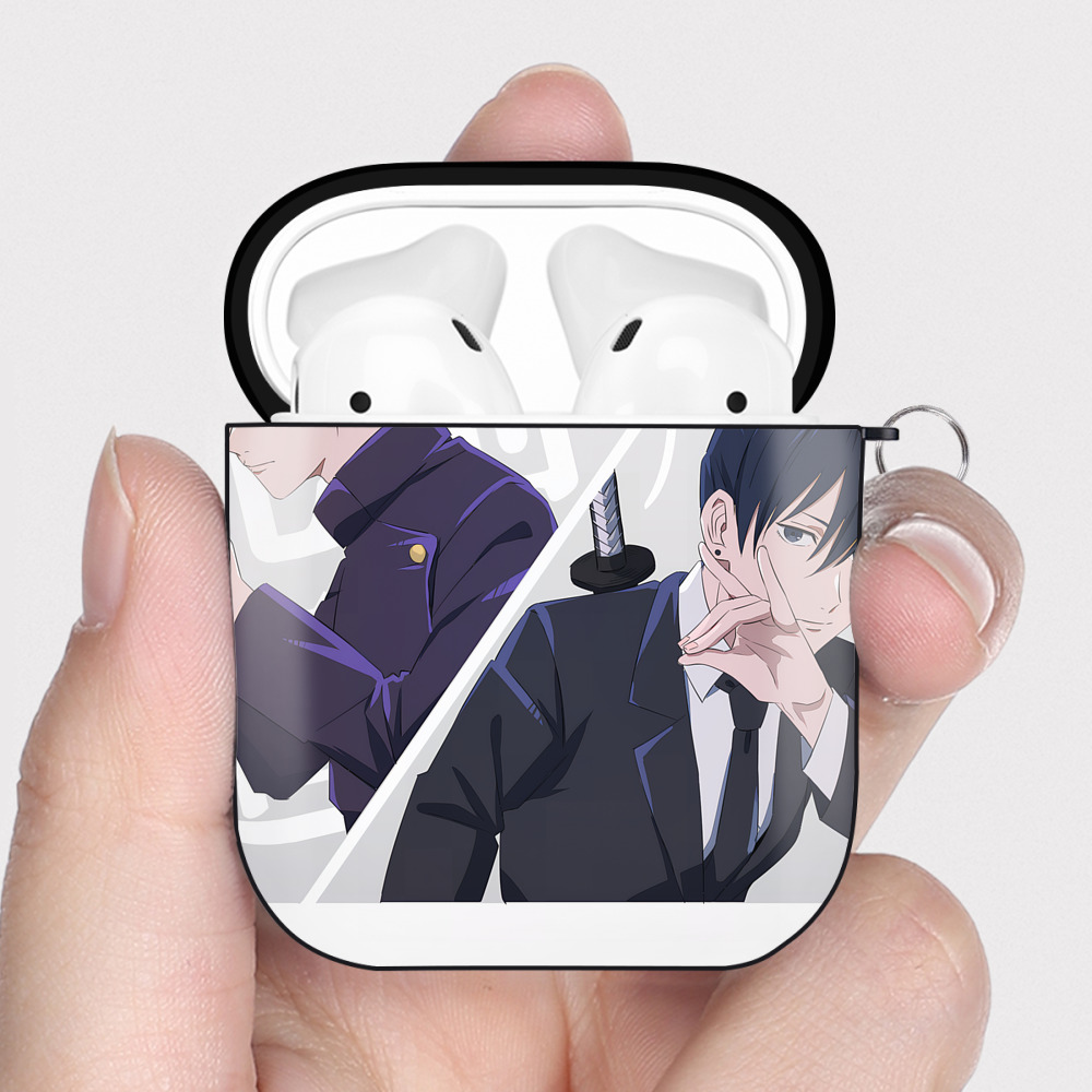 （画像用） SPY×FAMILY间谍家家酒 AirPods 第2世代保護ケース ハードシェル ブラック 耐衝撃・防指紋・カラビナ付き