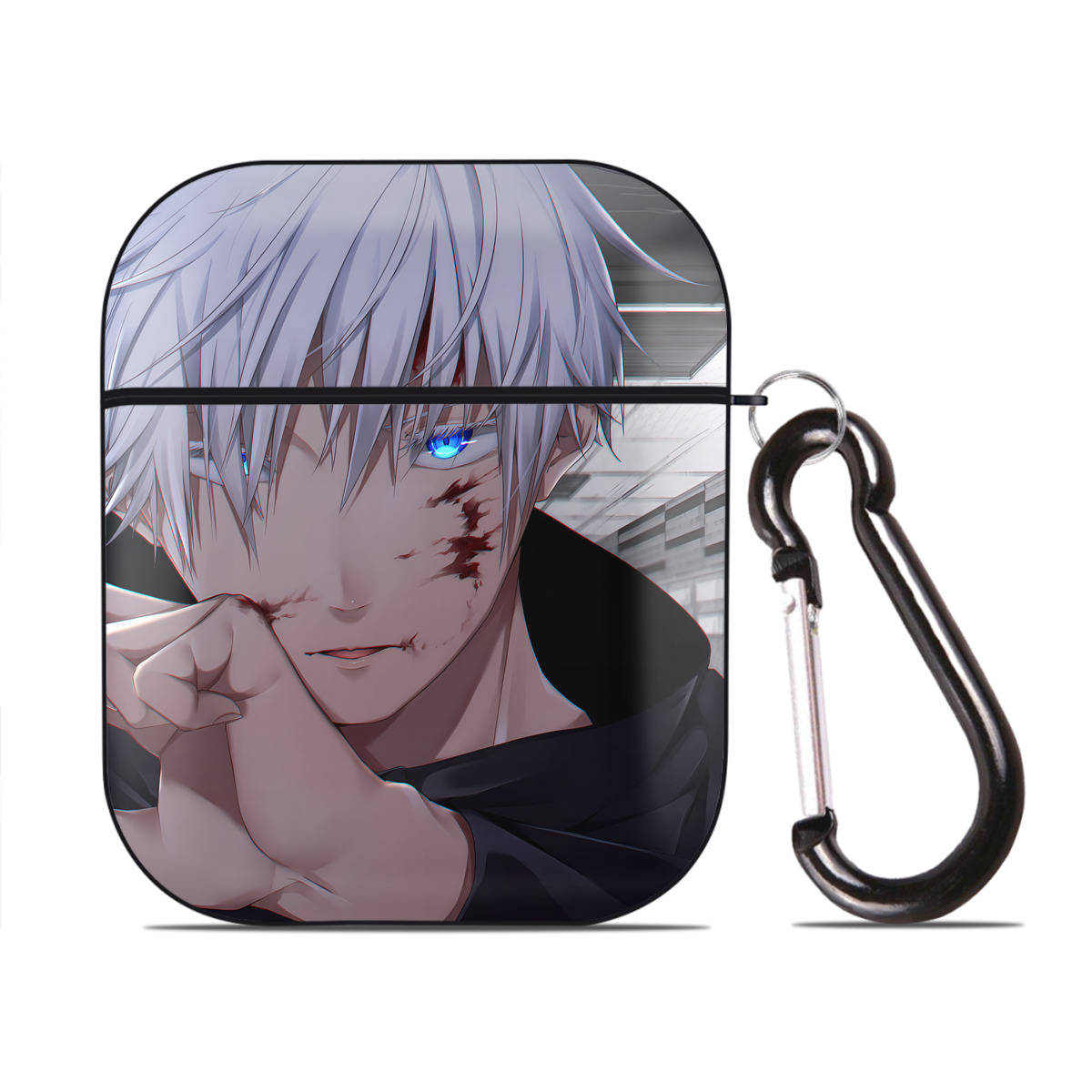 （画像用） SPY×FAMILY间谍家家酒 AirPods 第2世代保護ケース ハードシェル ブラック 耐衝撃・防指紋・カラビナ付き