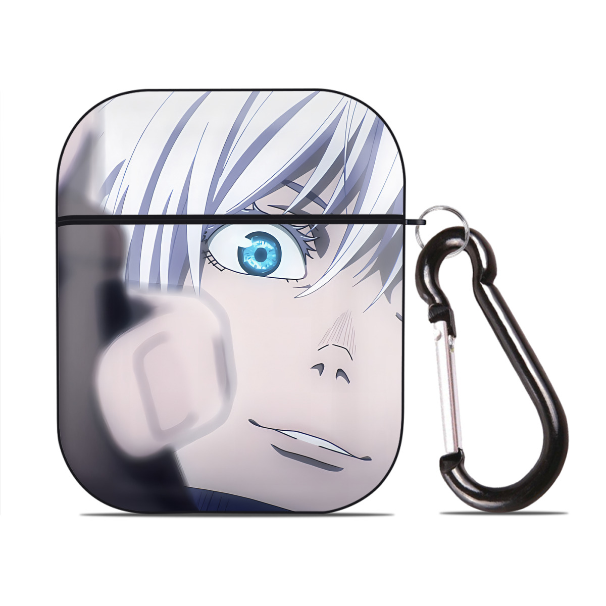 （画像用） SPY×FAMILY间谍家家酒 AirPods 第2世代保護ケース ハードシェル ブラック 耐衝撃・防指紋・カラビナ付き