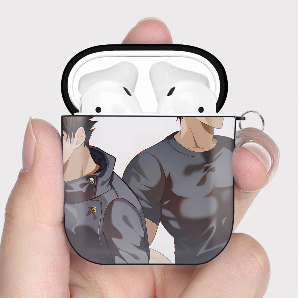 （画像用） SPY×FAMILY间谍家家酒 AirPods 第2世代保護ケース ハードシェル ブラック 耐衝撃・防指紋・カラビナ付き