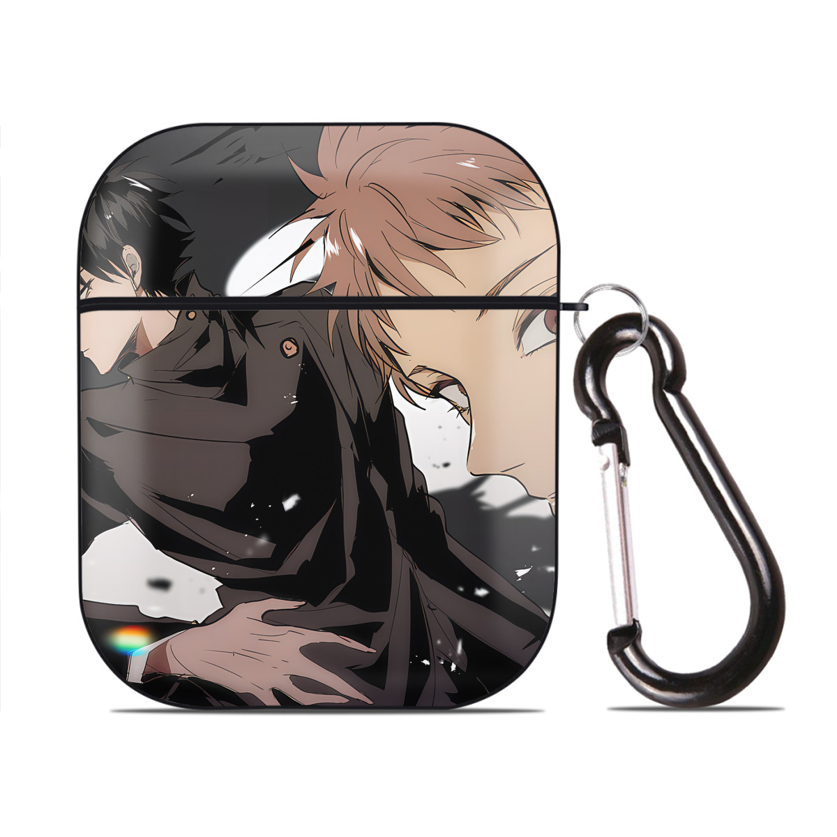 （画像用） SPY×FAMILY间谍家家酒 AirPods 第2世代保護ケース ハードシェル ブラック 耐衝撃・防指紋・カラビナ付き