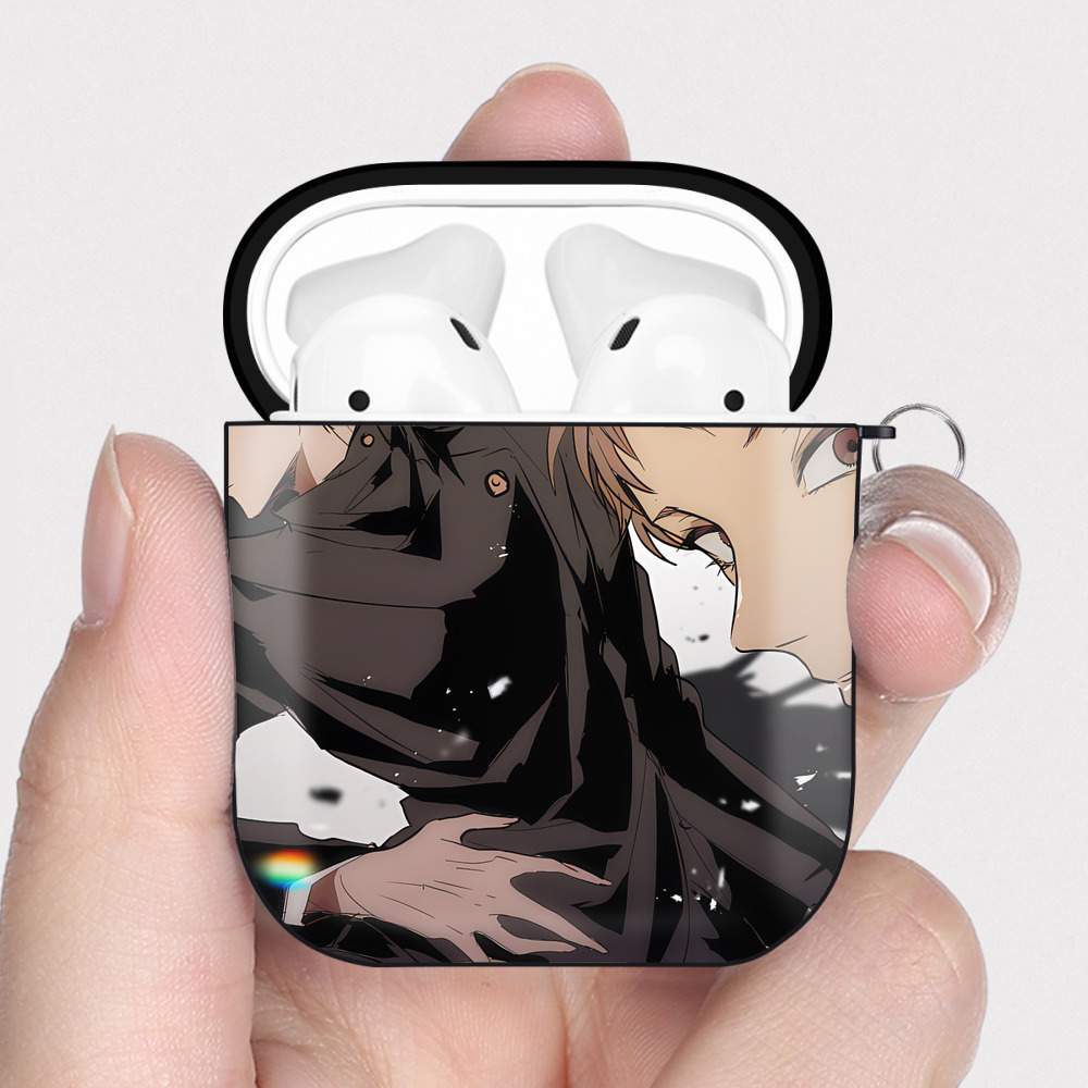 （画像用） SPY×FAMILY间谍家家酒 AirPods 第2世代保護ケース ハードシェル ブラック 耐衝撃・防指紋・カラビナ付き