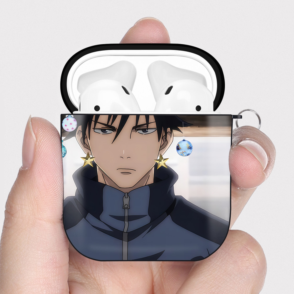 （画像用） SPY×FAMILY间谍家家酒 AirPods 第2世代保護ケース ハードシェル ブラック 耐衝撃・防指紋・カラビナ付き