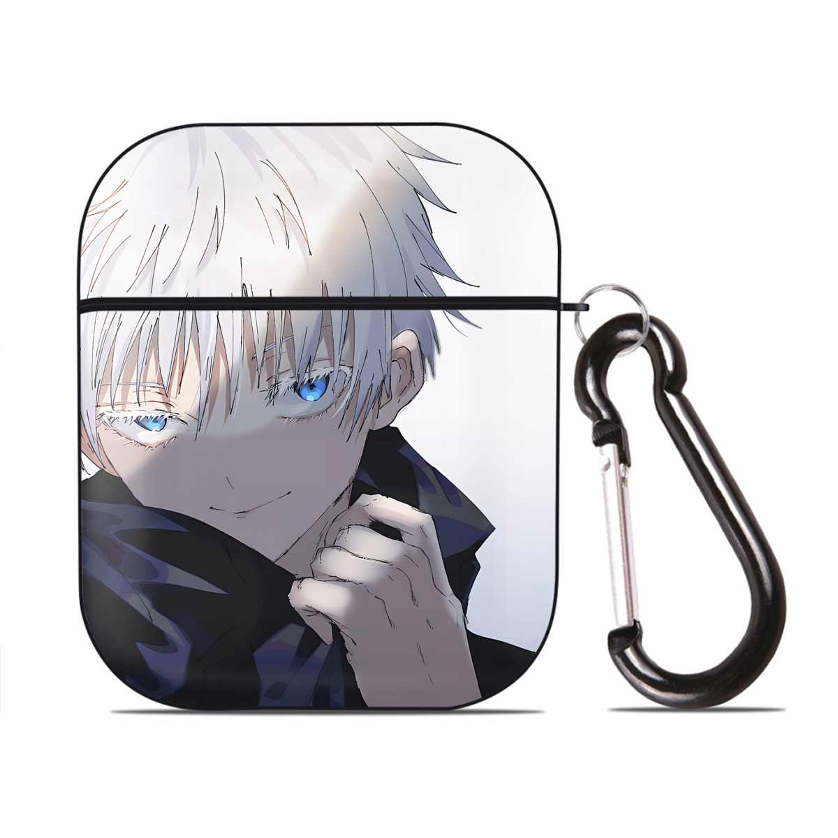 （画像用） SPY×FAMILY间谍家家酒 AirPods 第2世代保護ケース ハードシェル ブラック 耐衝撃・防指紋・カラビナ付き