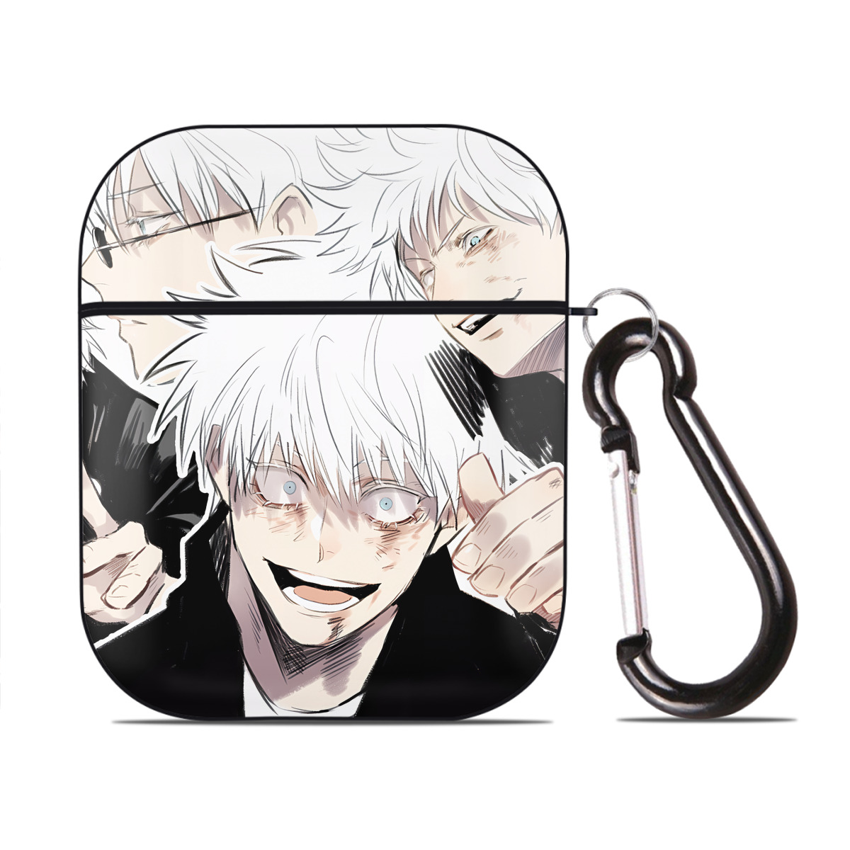 （画像用） SPY×FAMILY间谍家家酒 AirPods 第2世代保護ケース ハードシェル ブラック 耐衝撃・防指紋・カラビナ付き