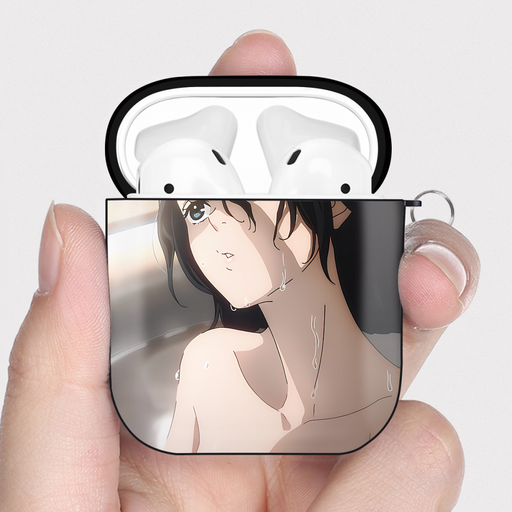 （画像用） SPY×FAMILY间谍家家酒 AirPods 第2世代保護ケース ハードシェル ブラック 耐衝撃・防指紋・カラビナ付き