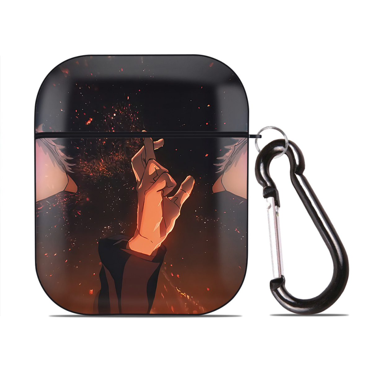 （画像用） SPY×FAMILY间谍家家酒 AirPods 第2世代保護ケース ハードシェル ブラック 耐衝撃・防指紋・カラビナ付き
