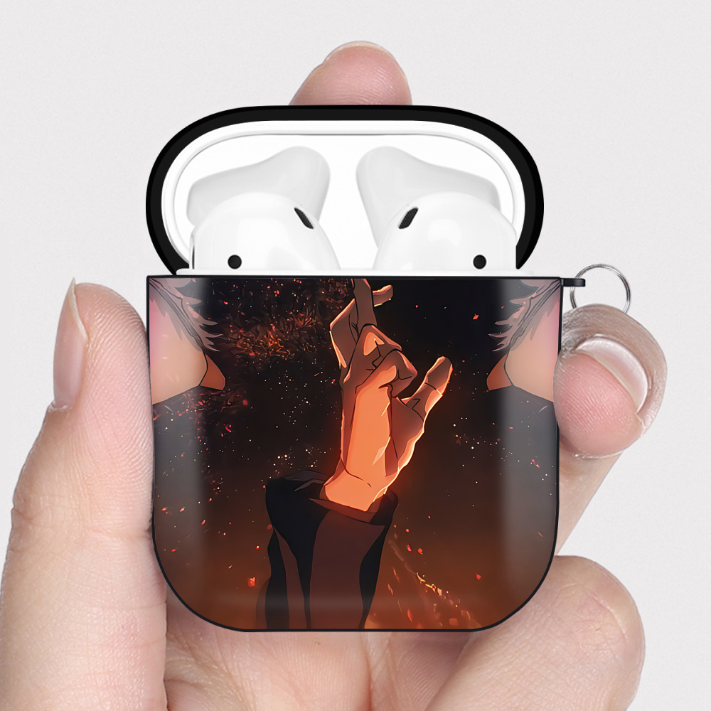 （画像用） SPY×FAMILY间谍家家酒 AirPods 第2世代保護ケース ハードシェル ブラック 耐衝撃・防指紋・カラビナ付き