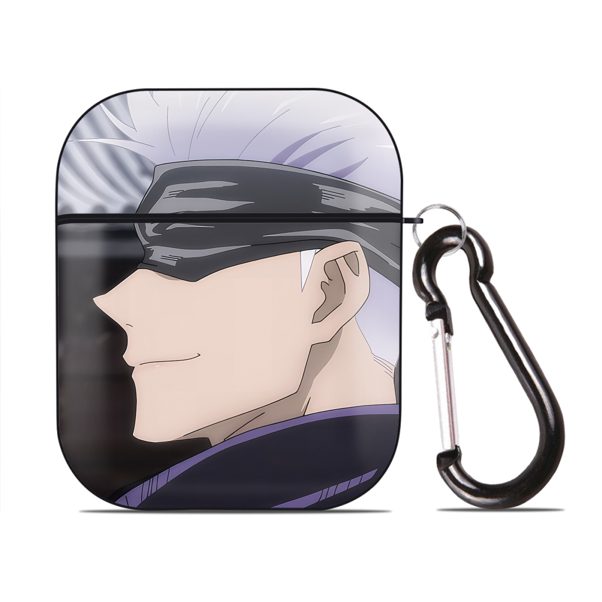 （画像用） SPY×FAMILY间谍家家酒 AirPods 第2世代保護ケース ハードシェル ブラック 耐衝撃・防指紋・カラビナ付き