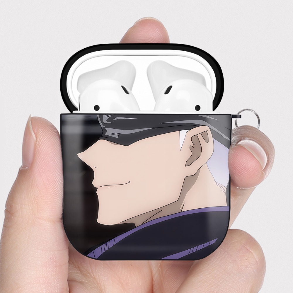 （画像用） SPY×FAMILY间谍家家酒 AirPods 第2世代保護ケース ハードシェル ブラック 耐衝撃・防指紋・カラビナ付き