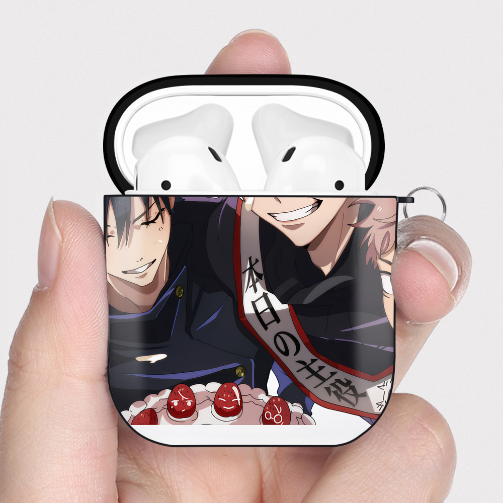 （画像用） SPY×FAMILY间谍家家酒 AirPods 第2世代保護ケース ハードシェル ブラック 耐衝撃・防指紋・カラビナ付き
