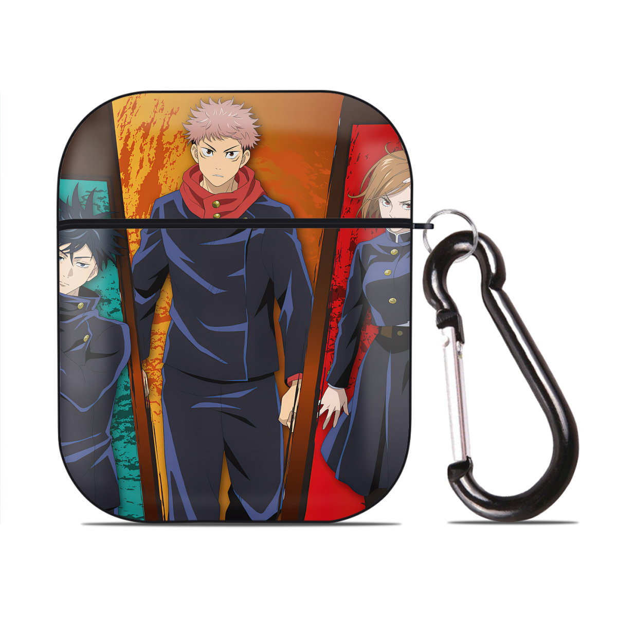 （画像用） SPY×FAMILY间谍家家酒 AirPods 第2世代保護ケース ハードシェル ブラック 耐衝撃・防指紋・カラビナ付き