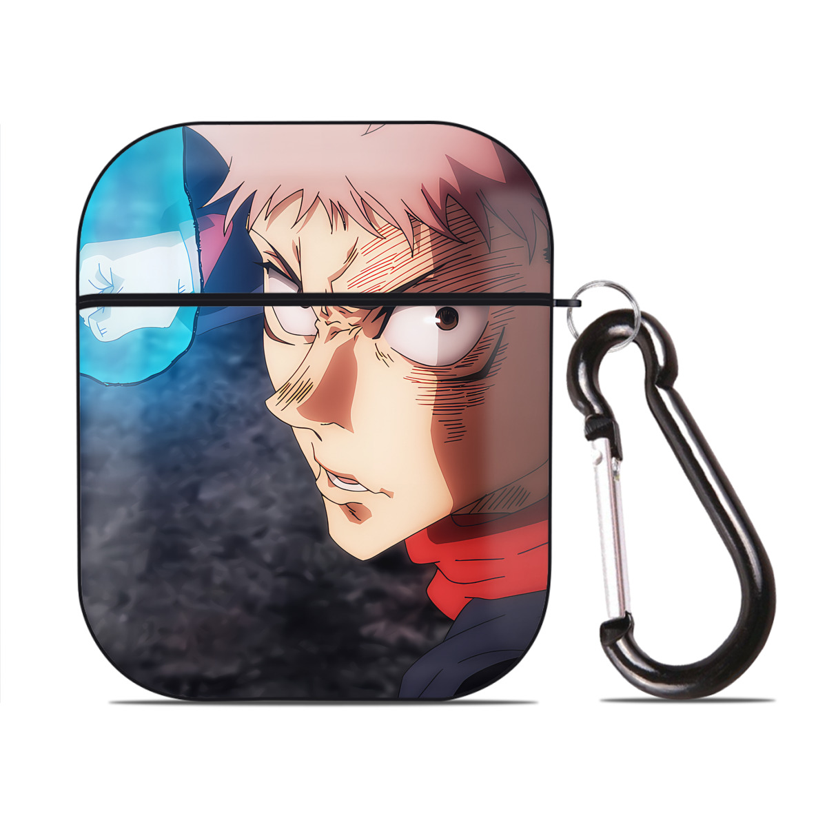 （画像用） SPY×FAMILY间谍家家酒 AirPods 第2世代保護ケース ハードシェル ブラック 耐衝撃・防指紋・カラビナ付き