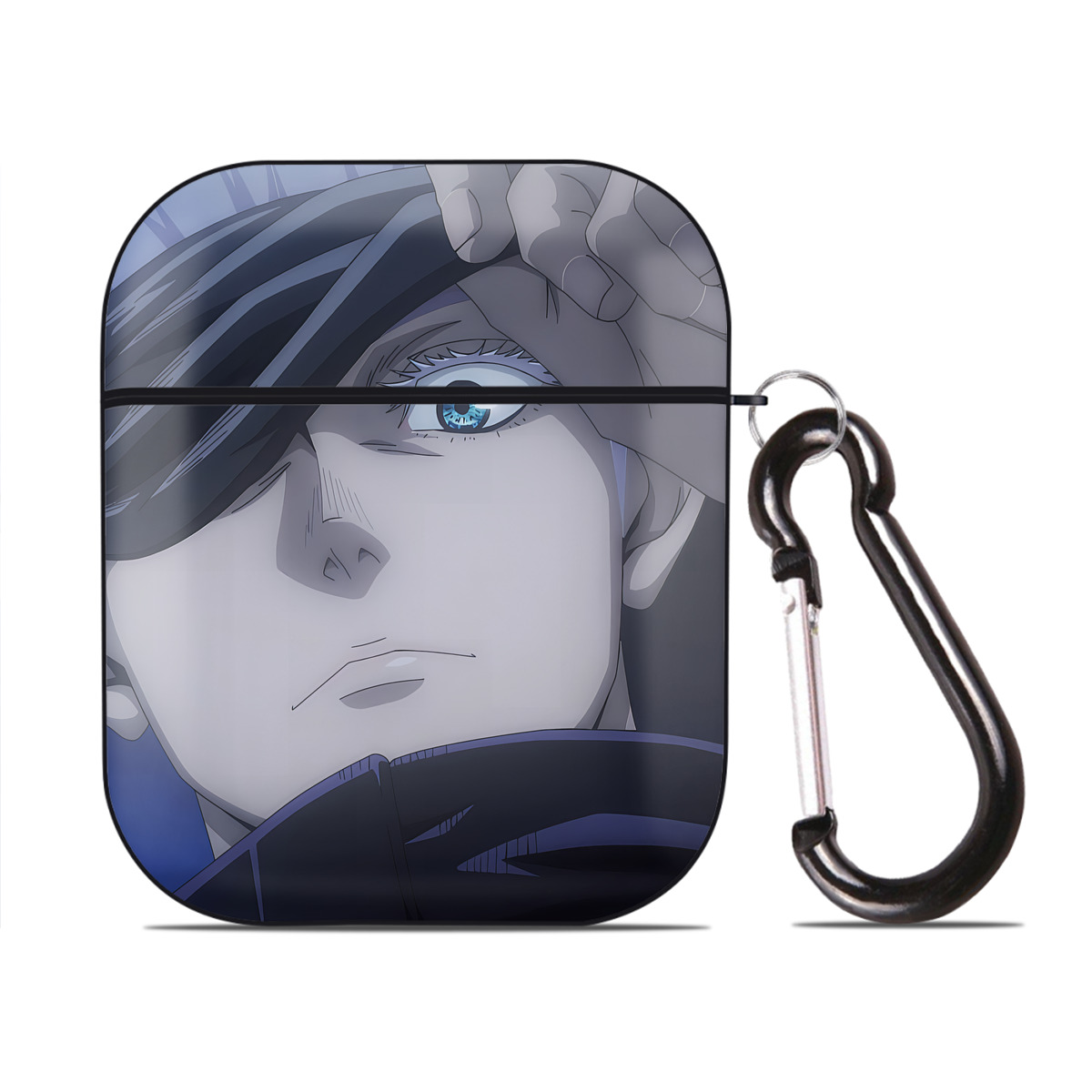 （画像用） SPY×FAMILY间谍家家酒 AirPods 第2世代保護ケース ハードシェル ブラック 耐衝撃・防指紋・カラビナ付き