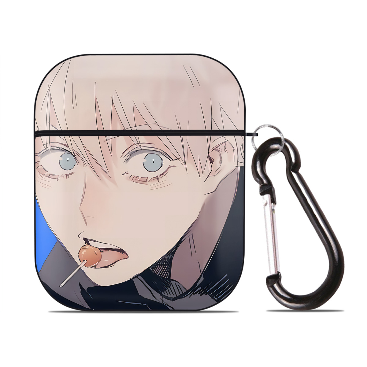 （画像用） SPY×FAMILY间谍家家酒 AirPods 第2世代保護ケース ハードシェル ブラック 耐衝撃・防指紋・カラビナ付き