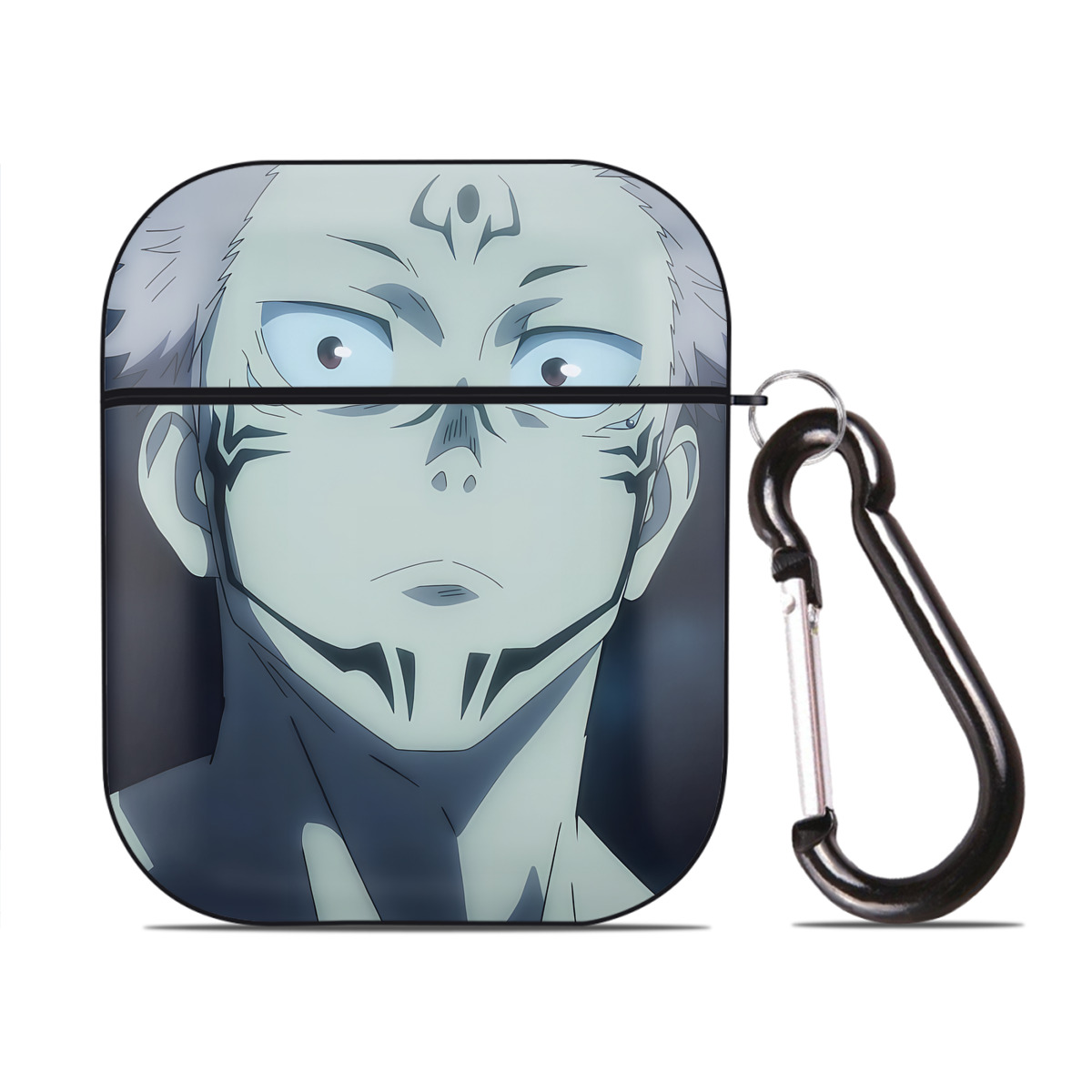 （画像用） SPY×FAMILY间谍家家酒 AirPods 第2世代保護ケース ハードシェル ブラック 耐衝撃・防指紋・カラビナ付き