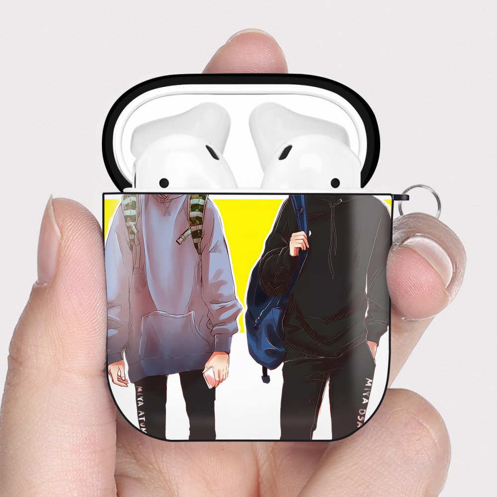 （画像用） SPY×FAMILY间谍家家酒 AirPods 第2世代保護ケース ハードシェル ブラック 耐衝撃・防指紋・カラビナ付き