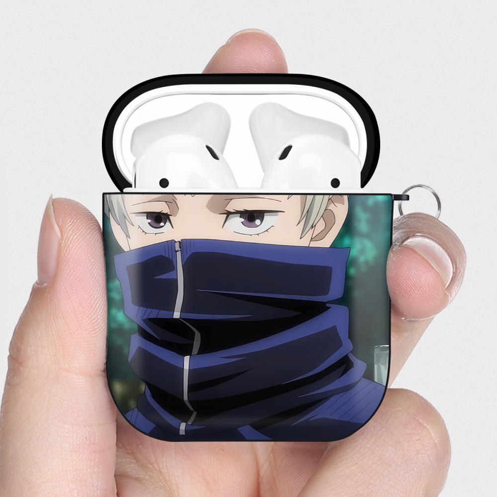 （画像用） SPY×FAMILY间谍家家酒 AirPods 第2世代保護ケース ハードシェル ブラック 耐衝撃・防指紋・カラビナ付き