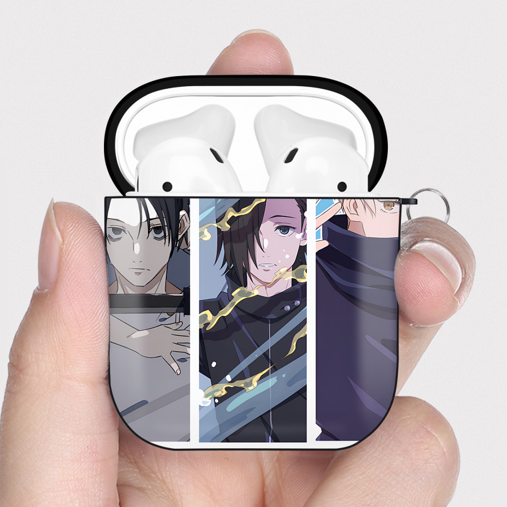 （画像用） SPY×FAMILY间谍家家酒 AirPods 第2世代保護ケース ハードシェル ブラック 耐衝撃・防指紋・カラビナ付き