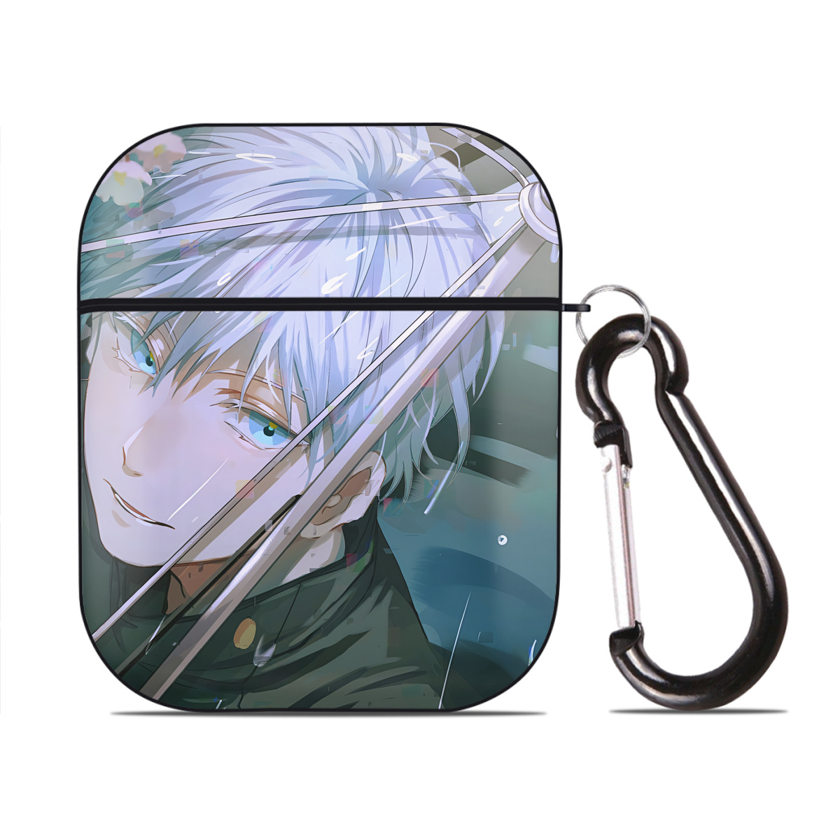 （画像用） SPY×FAMILY间谍家家酒 AirPods 第2世代保護ケース ハードシェル ブラック 耐衝撃・防指紋・カラビナ付き
