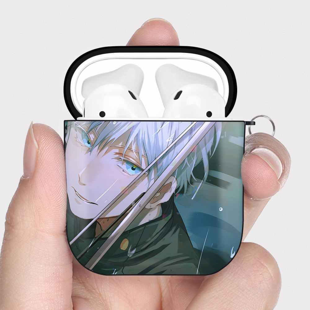（画像用） SPY×FAMILY间谍家家酒 AirPods 第2世代保護ケース ハードシェル ブラック 耐衝撃・防指紋・カラビナ付き