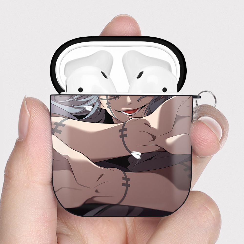 （画像用） SPY×FAMILY间谍家家酒 AirPods 第2世代保護ケース ハードシェル ブラック 耐衝撃・防指紋・カラビナ付き