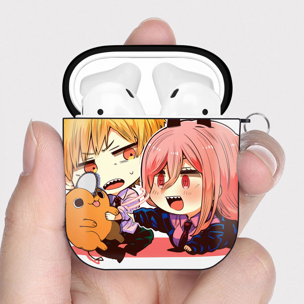 （画像用） SPY×FAMILY间谍家家酒 AirPods 第2世代保護ケース ハードシェル ブラック 耐衝撃・防指紋・カラビナ付き
