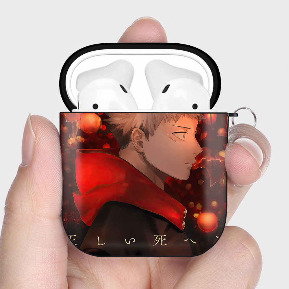 （画像用） SPY×FAMILY间谍家家酒 AirPods 第2世代保護ケース ハードシェル ブラック 耐衝撃・防指紋・カラビナ付き