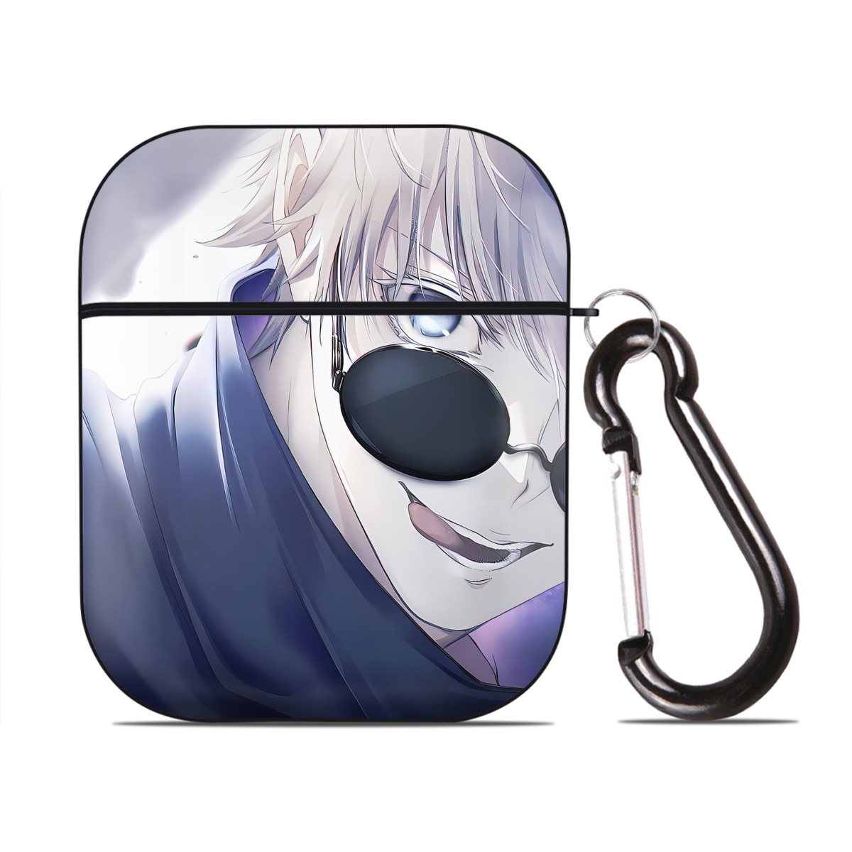 （画像用） SPY×FAMILY间谍家家酒 AirPods 第2世代保護ケース ハードシェル ブラック 耐衝撃・防指紋・カラビナ付き