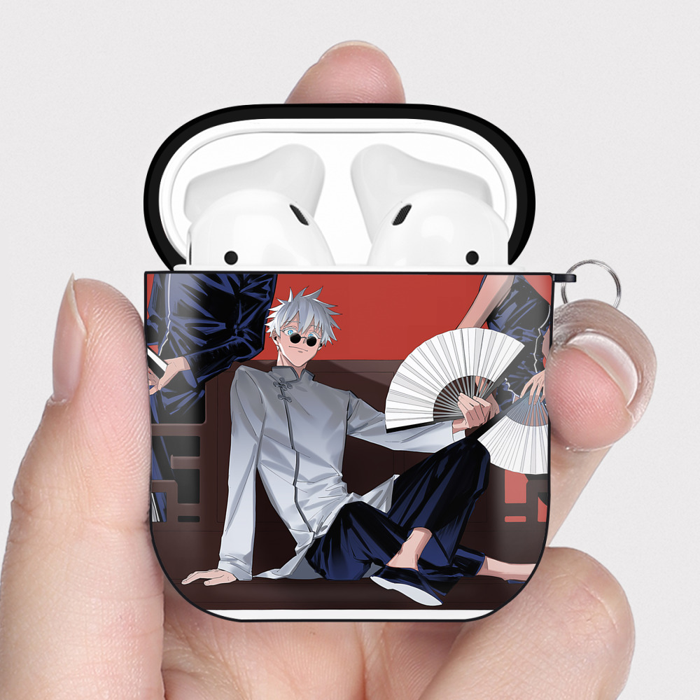 （画像用） SPY×FAMILY间谍家家酒 AirPods 第2世代保護ケース ハードシェル ブラック 耐衝撃・防指紋・カラビナ付き
