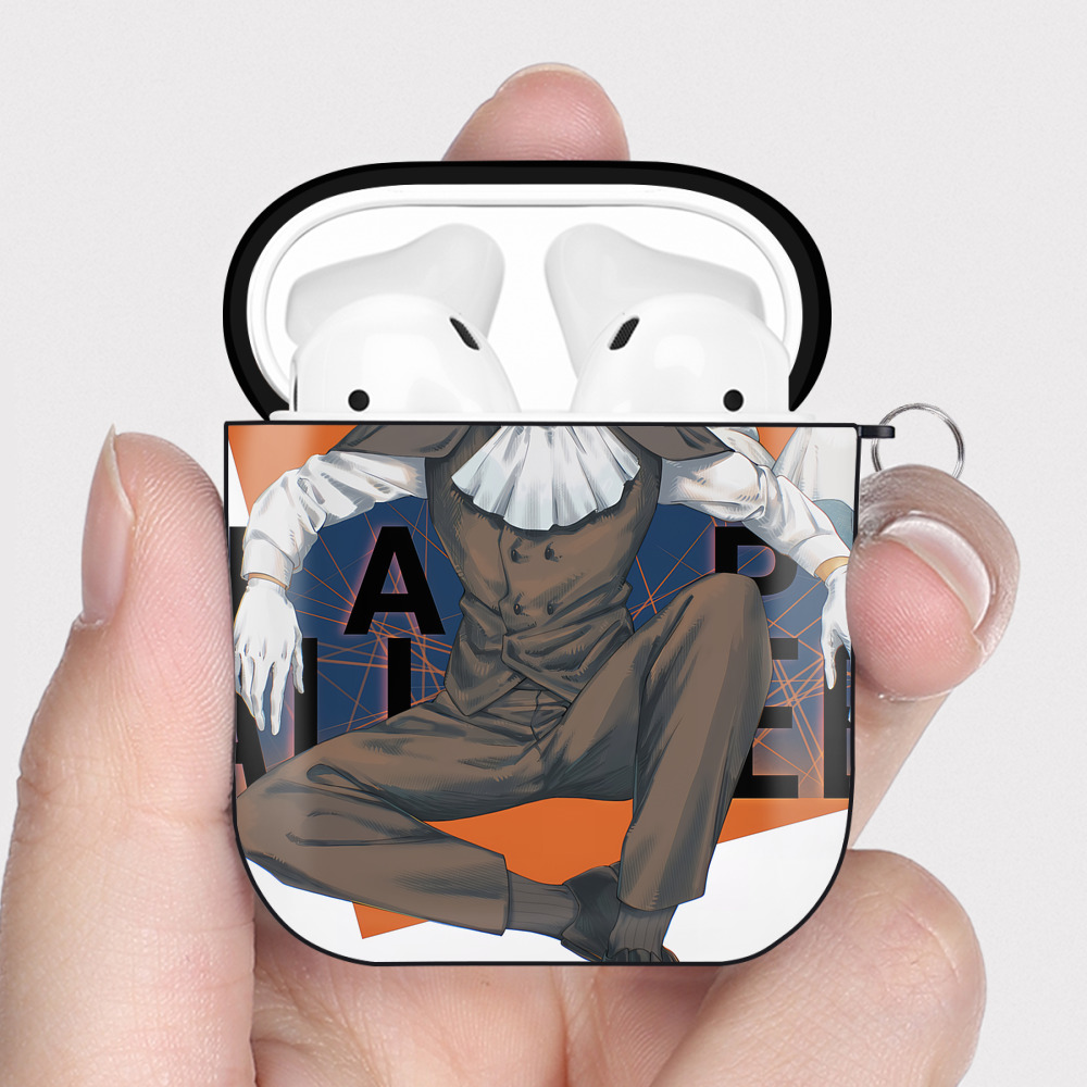 （画像用） SPY×FAMILY间谍家家酒 AirPods 第2世代保護ケース ハードシェル ブラック 耐衝撃・防指紋・カラビナ付き