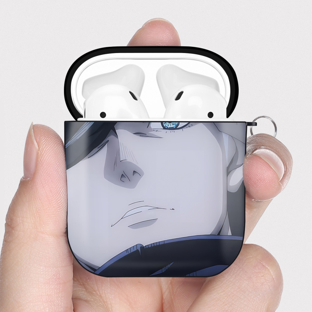 （画像用） SPY×FAMILY间谍家家酒 AirPods 第2世代保護ケース ハードシェル ブラック 耐衝撃・防指紋・カラビナ付き