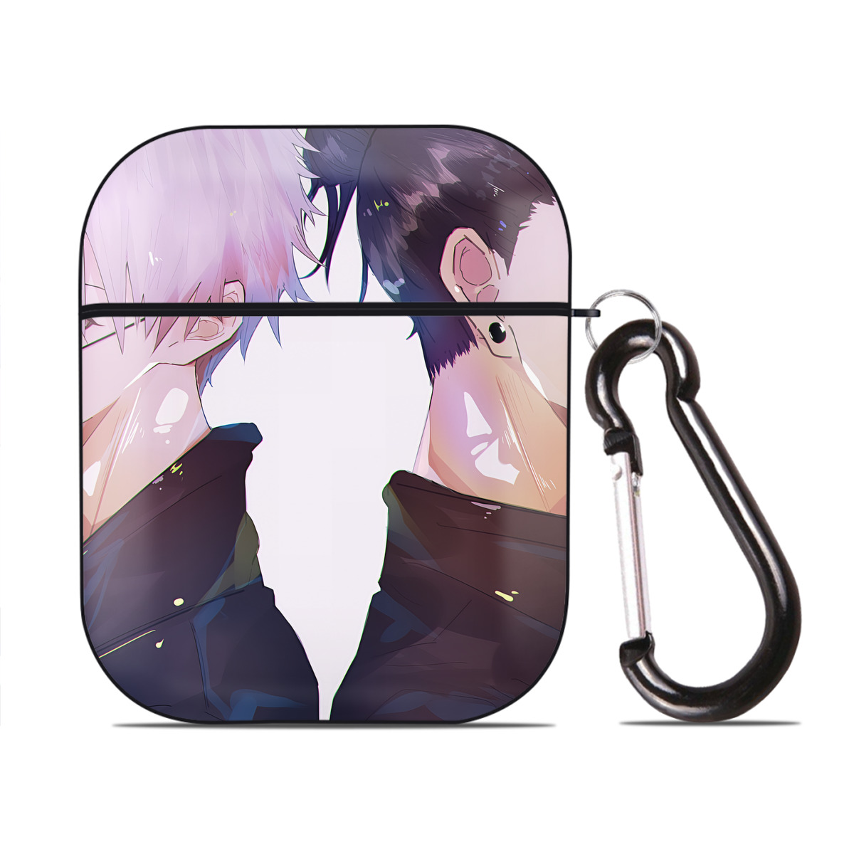 （画像用） SPY×FAMILY间谍家家酒 AirPods 第2世代保護ケース ハードシェル ブラック 耐衝撃・防指紋・カラビナ付き