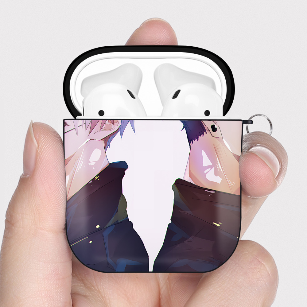 （画像用） SPY×FAMILY间谍家家酒 AirPods 第2世代保護ケース ハードシェル ブラック 耐衝撃・防指紋・カラビナ付き