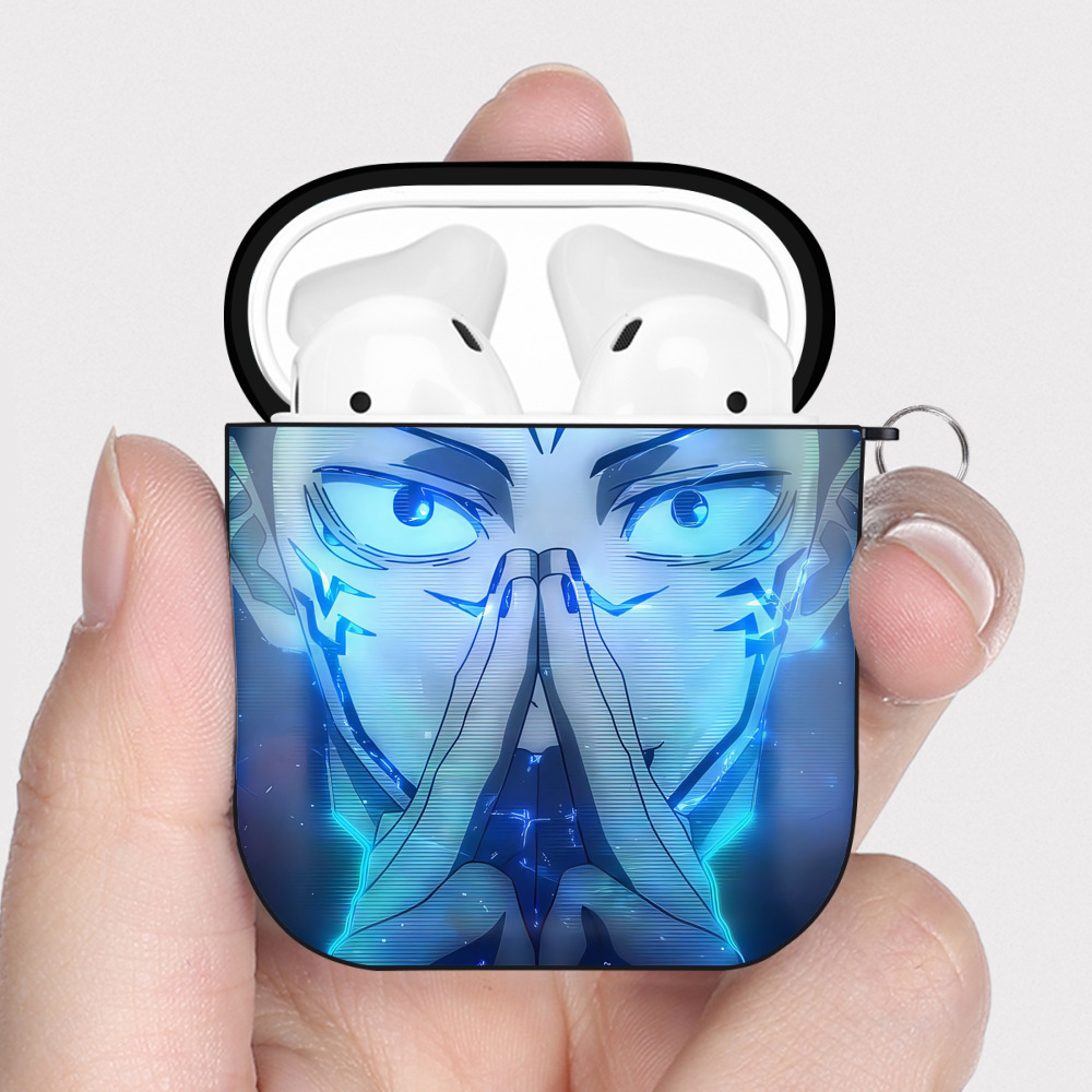（画像用） SPY×FAMILY间谍家家酒 AirPods 第2世代保護ケース ハードシェル ブラック 耐衝撃・防指紋・カラビナ付き