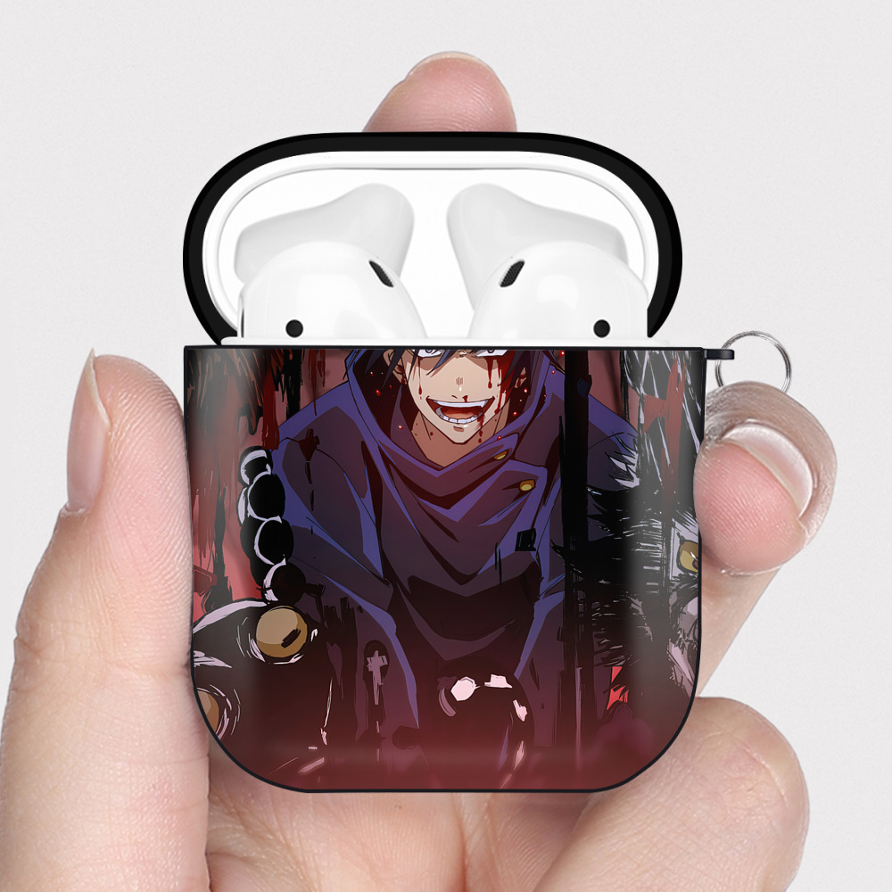 （画像用） SPY×FAMILY间谍家家酒 AirPods 第2世代保護ケース ハードシェル ブラック 耐衝撃・防指紋・カラビナ付き