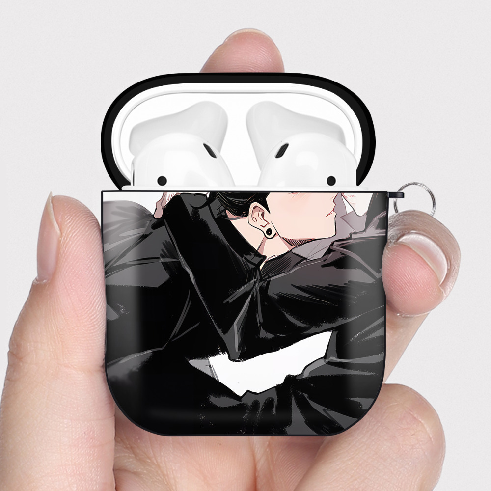 （画像用） SPY×FAMILY间谍家家酒 AirPods 第2世代保護ケース ハードシェル ブラック 耐衝撃・防指紋・カラビナ付き