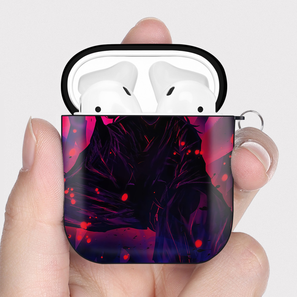 （画像用） SPY×FAMILY间谍家家酒 AirPods 第2世代保護ケース ハードシェル ブラック 耐衝撃・防指紋・カラビナ付き