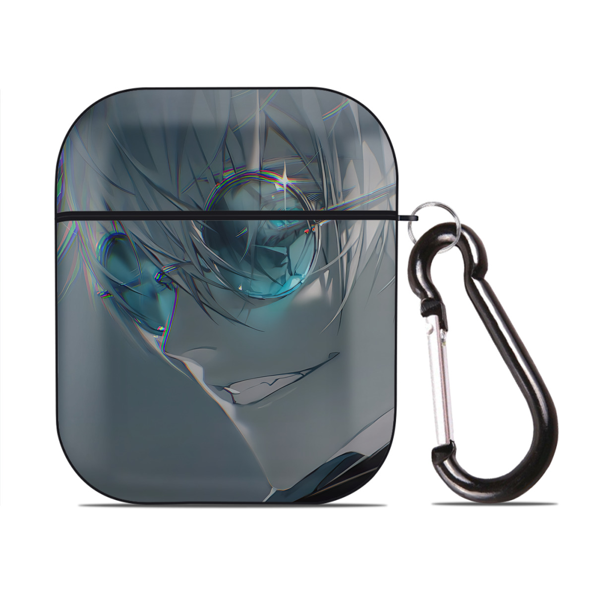 （画像用） SPY×FAMILY间谍家家酒 AirPods 第2世代保護ケース ハードシェル ブラック 耐衝撃・防指紋・カラビナ付き