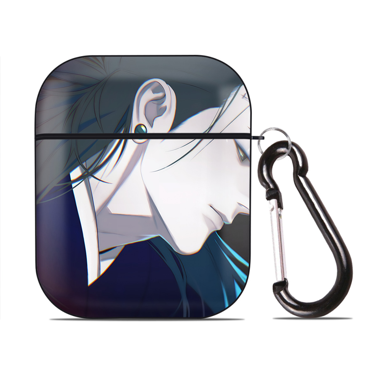 （画像用） SPY×FAMILY间谍家家酒 AirPods 第2世代保護ケース ハードシェル ブラック 耐衝撃・防指紋・カラビナ付き