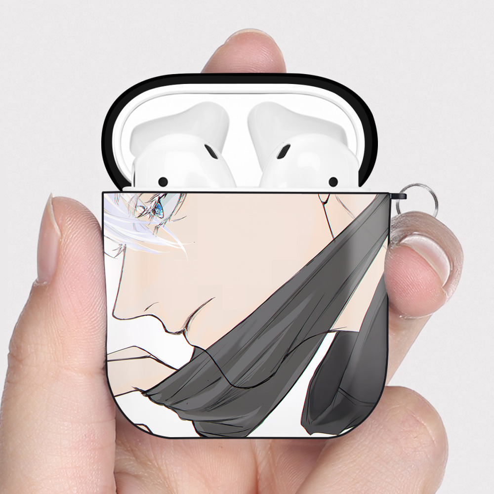 （画像用） SPY×FAMILY间谍家家酒 AirPods 第2世代保護ケース ハードシェル ブラック 耐衝撃・防指紋・カラビナ付き