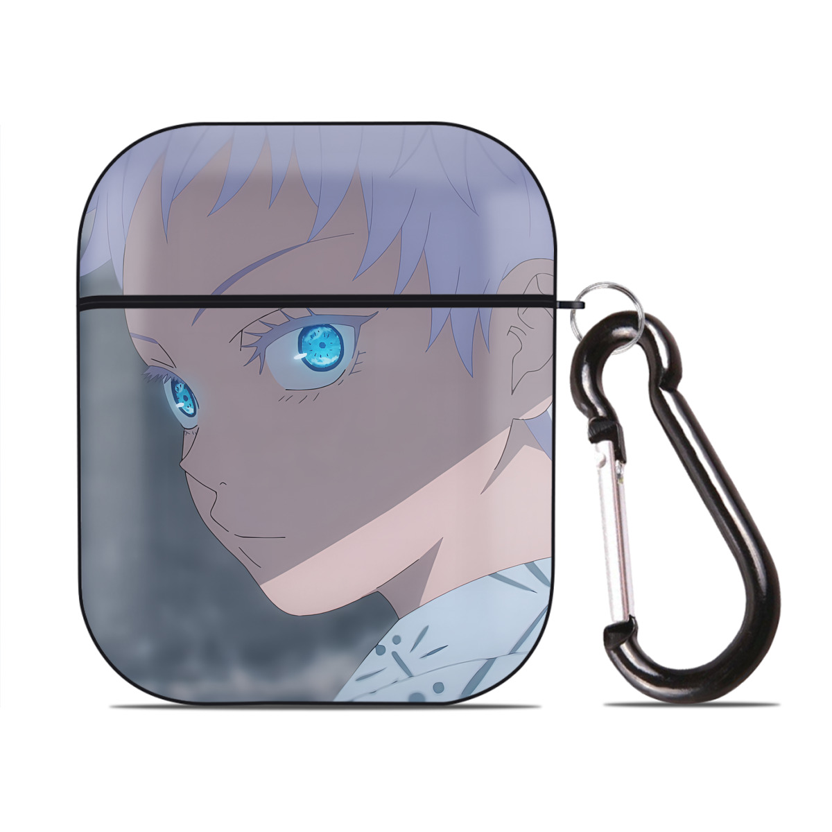 （画像用） SPY×FAMILY间谍家家酒 AirPods 第2世代保護ケース ハードシェル ブラック 耐衝撃・防指紋・カラビナ付き