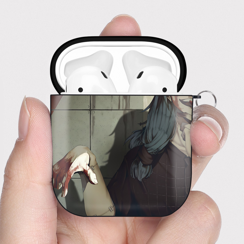 （画像用） SPY×FAMILY间谍家家酒 AirPods 第2世代保護ケース ハードシェル ブラック 耐衝撃・防指紋・カラビナ付き