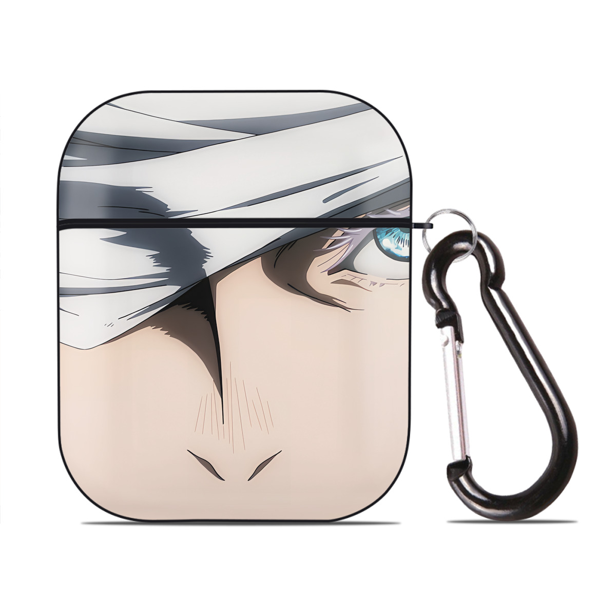 （画像用） SPY×FAMILY间谍家家酒 AirPods 第2世代保護ケース ハードシェル ブラック 耐衝撃・防指紋・カラビナ付き